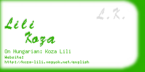 lili koza business card